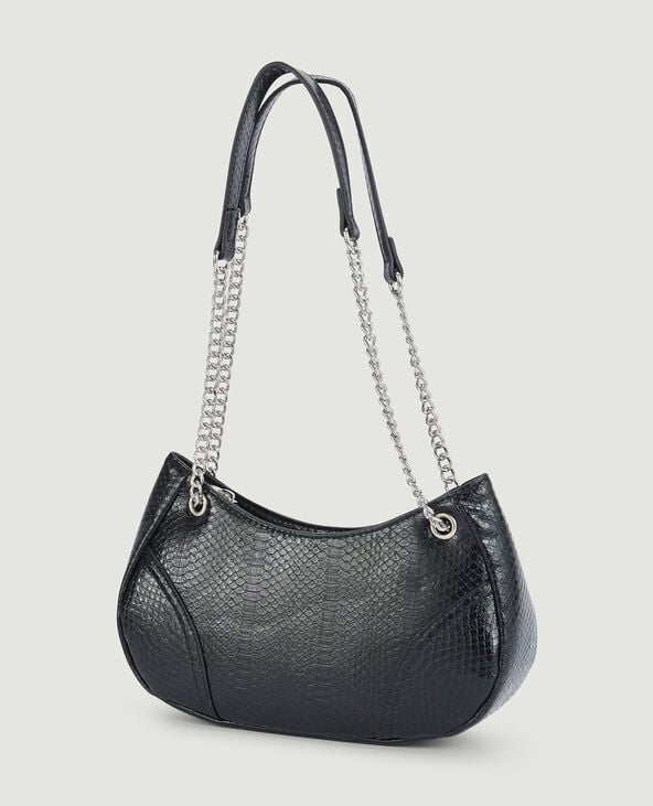 Sac rigide effet serpent noir - Pimkie