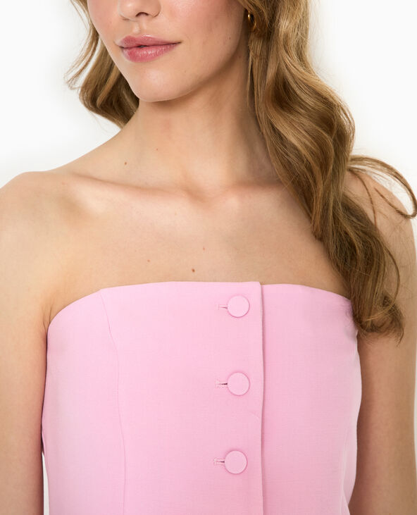Top bustier avec boutons rose - Pimkie