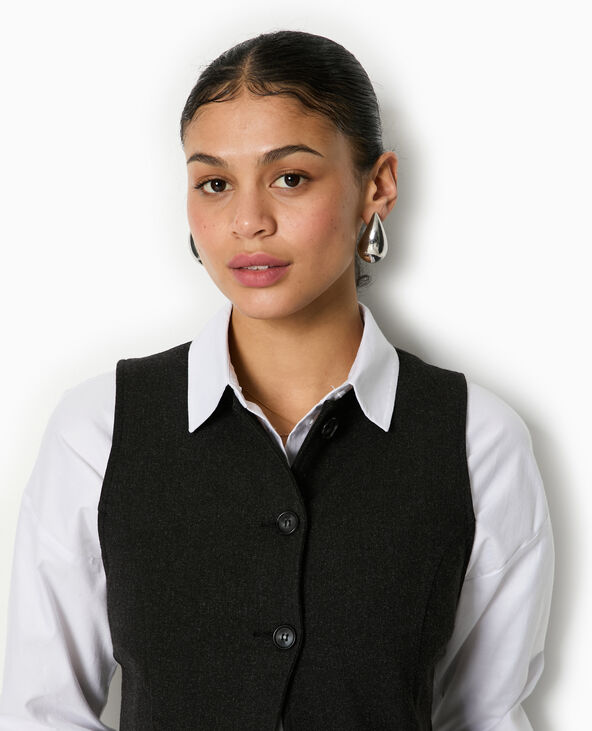 Veste sans manches façon gilet de barman gris - Pimkie