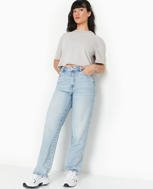 Jean droit taille haute bleu clair - Pimkie