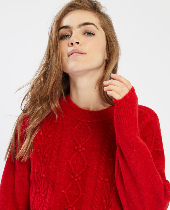 Pull torsadé rouge - Pimkie