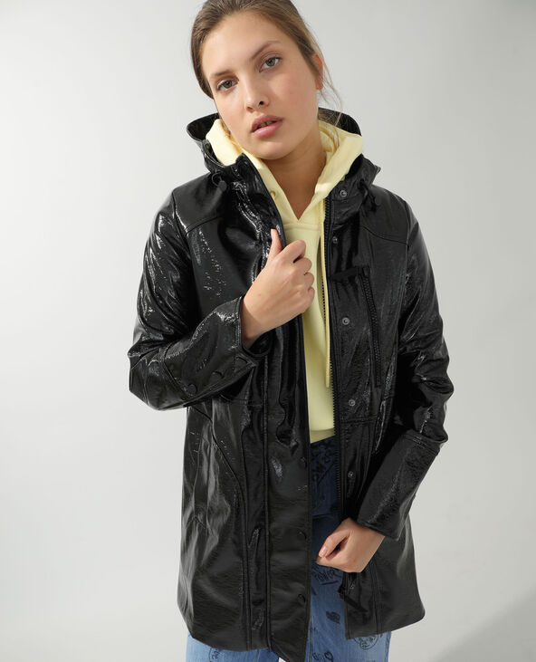 Manteau ciré noir - Pimkie