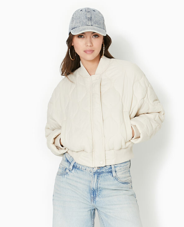Blouson matelassé forme bombers blanc - Pimkie