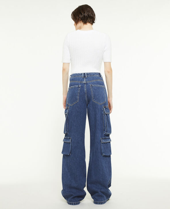 Jean cargo large multipoche bleu - Pimkie
