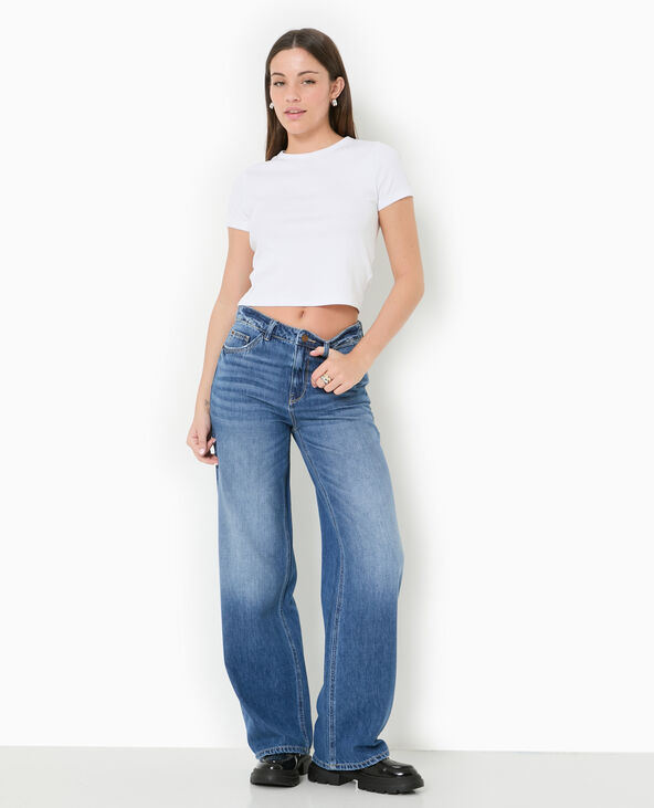 Jean wide taille haute bleu marine - Pimkie