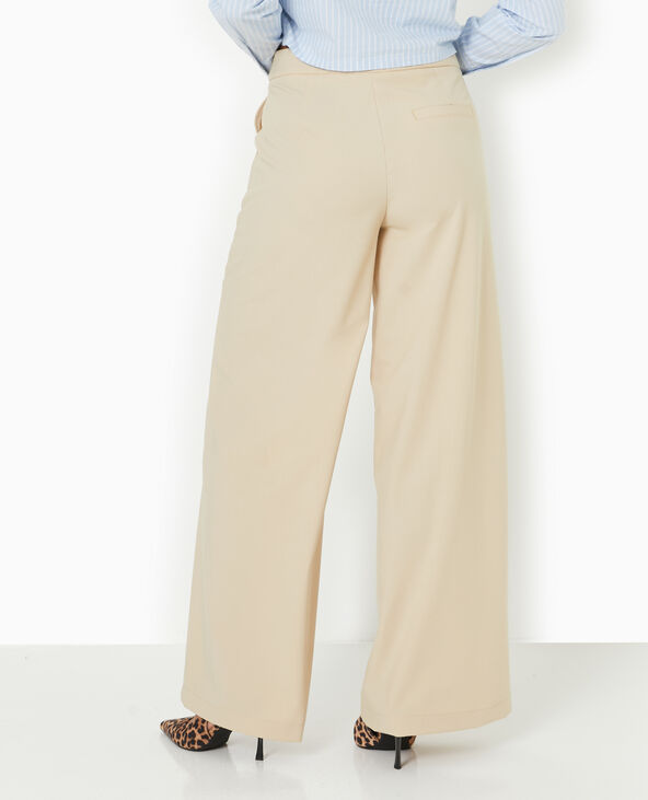 Pantalon large et droit taille regular beige - Pimkie