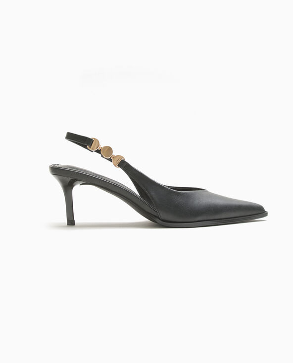 Escarpins bout pointu talon ouvert noir - Pimkie