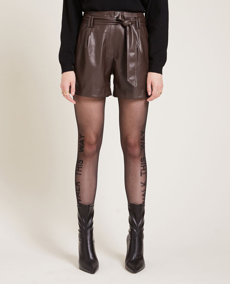 Short taille haute en simili cuir marron - Pimkie