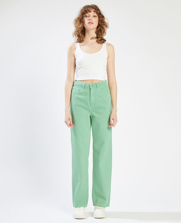 Jean droit taille haute couleur