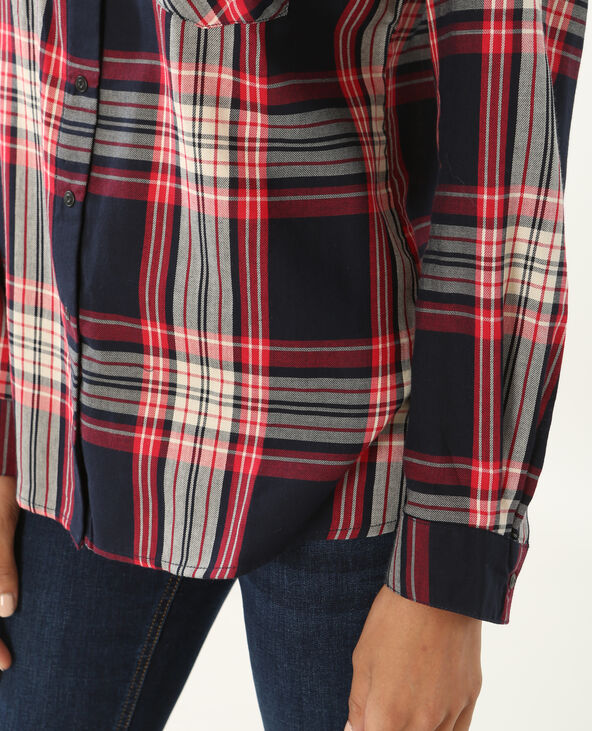 Chemise à carreaux bleu marine - Pimkie