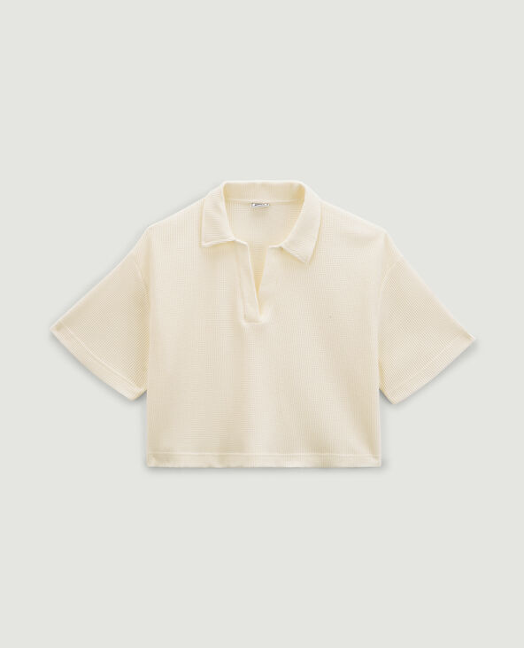 Polo oversize cropped blanc - Pimkie