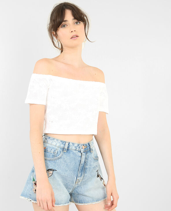 Cropped top vichy noir - Pimkie