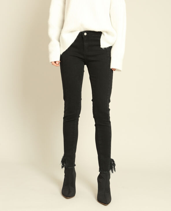 Pantalon skinny à franges noir - Pimkie