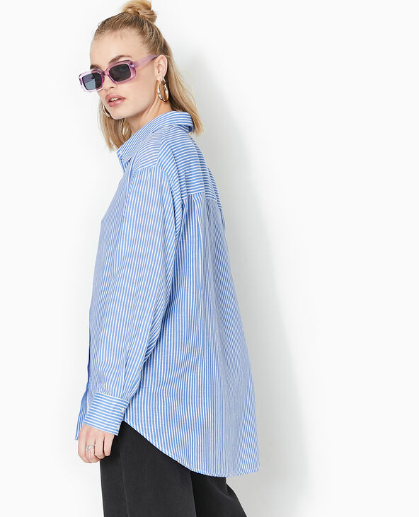 Chemise oversize rayée bleu - Pimkie