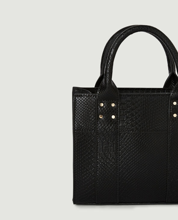 Sac à main effet croco noir - Pimkie