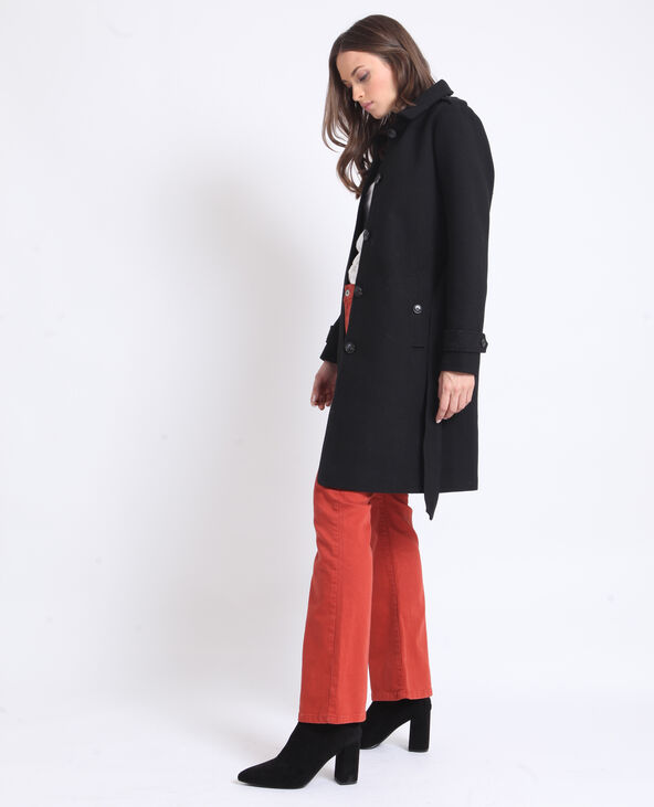 Manteau drap de laine noir - Pimkie