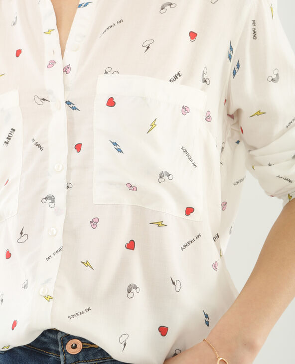 Chemise imprimée blanc - Pimkie