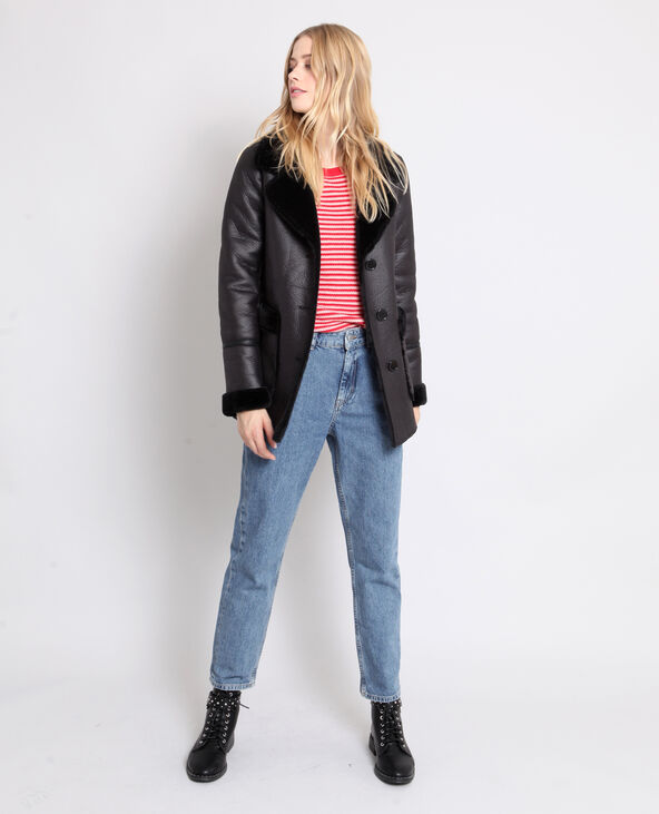 Manteau imitation hotsell mouton noir