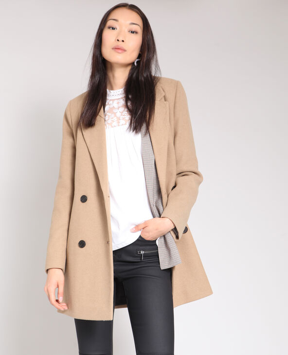 Manteau droit on sale beige femme