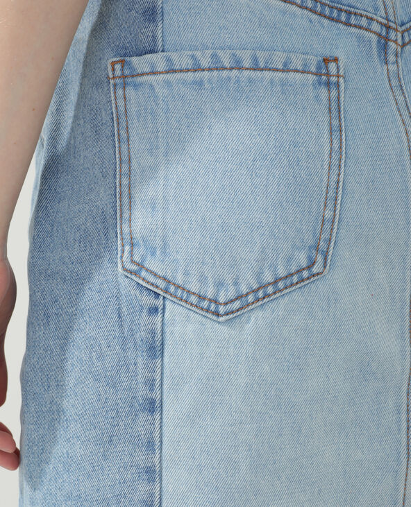 Jupe en jean destroy bleu - Pimkie