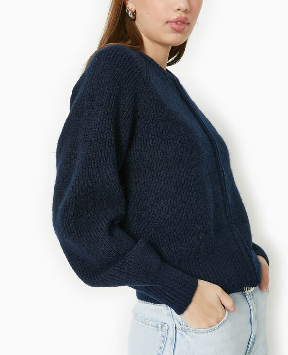 Gilet zippé en maille bleu marine - Pimkie
