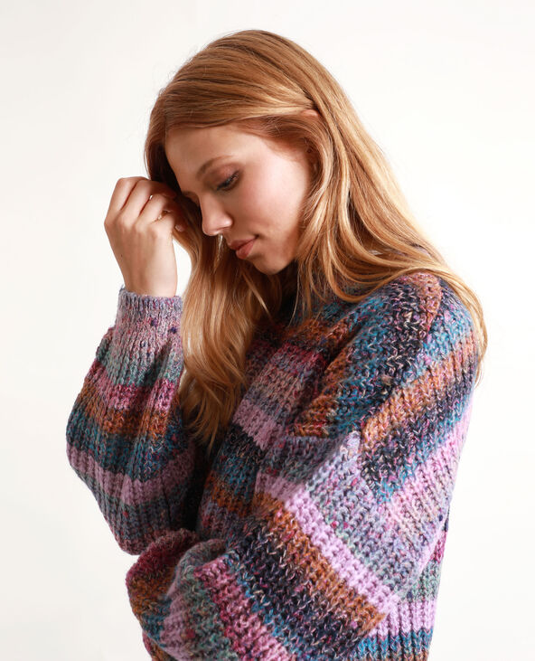 Pull chaud rayé violet - Pimkie