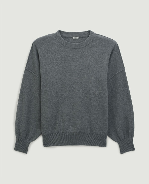 Pull large en maille gris chiné - Pimkie