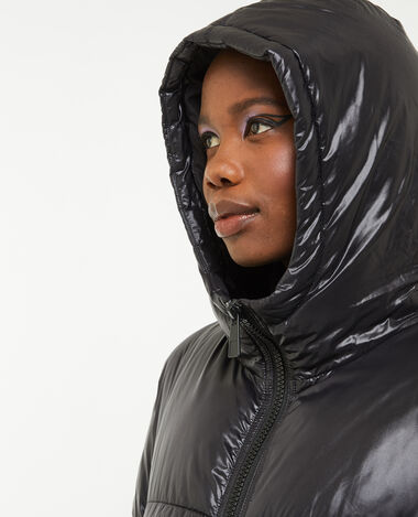 Doudoune extra-longue avec capuche noir - Pimkie