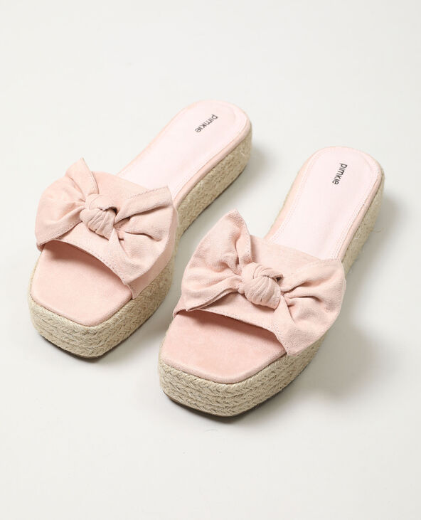 Mules plateformes avec nœud beige - Pimkie