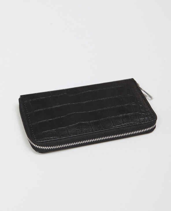 Portefeuille croco noir - Pimkie