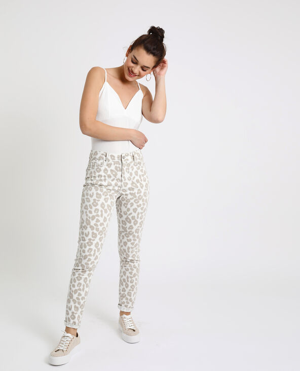 Pantalon skinny léopard blanc - Pimkie