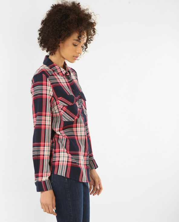 Chemise à carreaux bleu marine - Pimkie