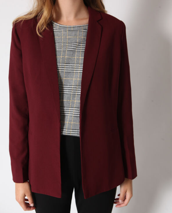 Blazer uni bordeaux - Pimkie