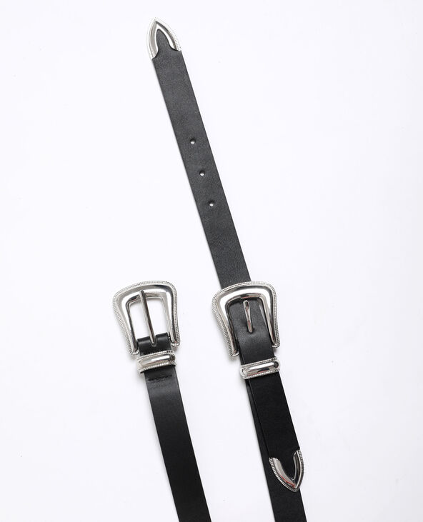 Ceinture western double boucle noir - Pimkie