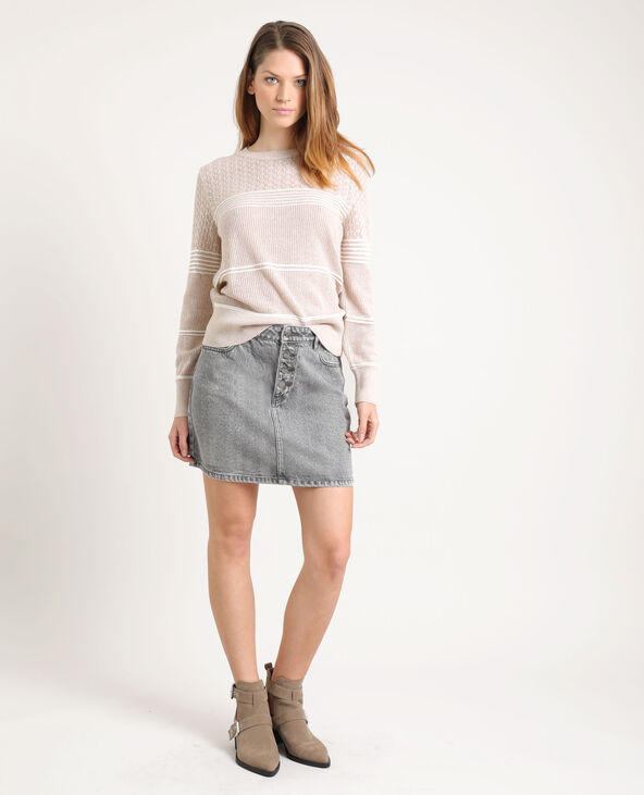Pull à rayures beige - Pimkie