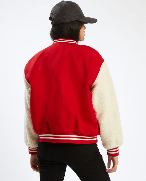 Veste bomber bi-matière rouge - Pimkie