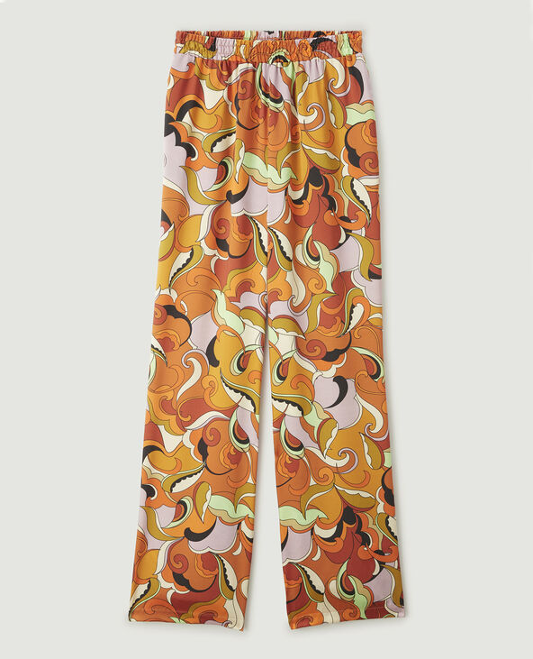 Pantalon fluide et large orange - Pimkie