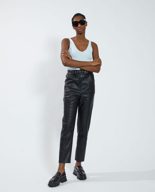 Pantalon deals carotte cuir