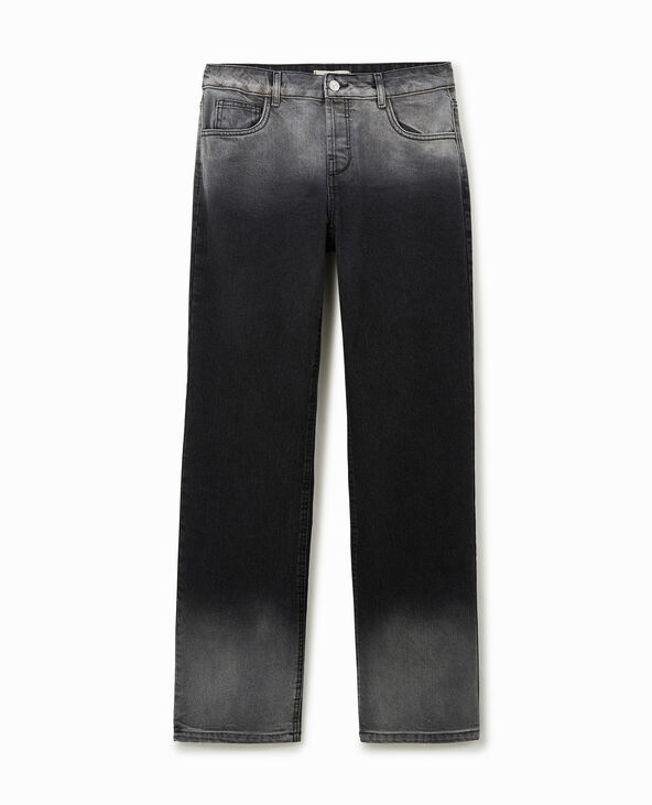 Jean wide taille basse effet délavé noir - Pimkie
