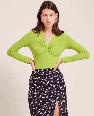 Body manches longues avec col vert olive - Pimkie