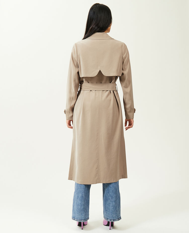 Trench long en tissu fluide écru - Pimkie