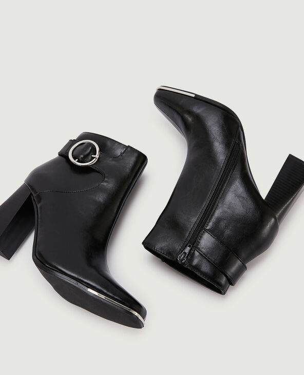 Boots à talon avec boucle noir - Pimkie