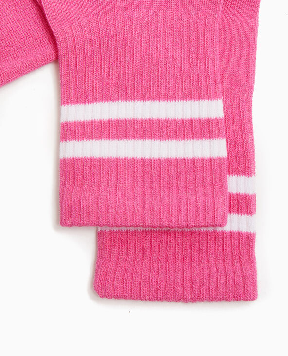 Paire de chaussettes avec bandes rose - Pimkie