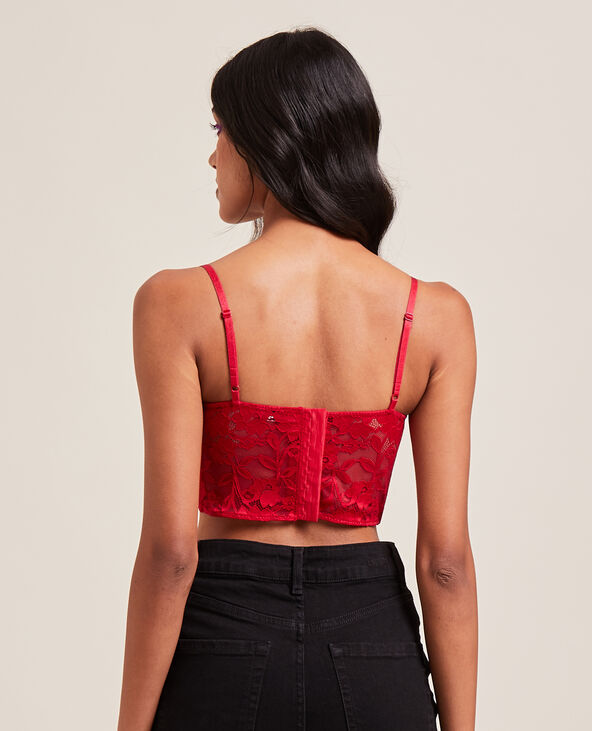 Brassière en dentelle rouge - Pimkie