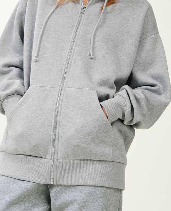 Sweat zippe oversize avec capuche