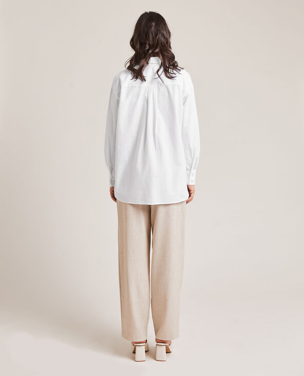 Chemise oversize manches longues blanc - Pimkie