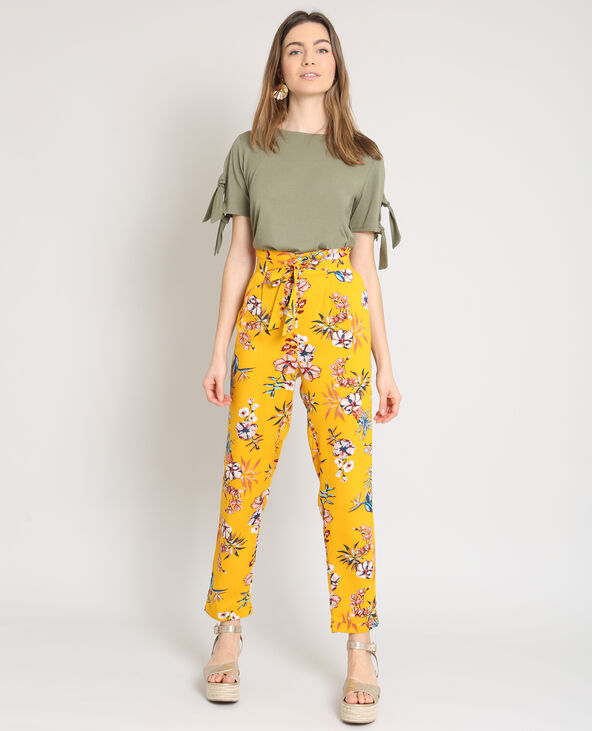 Pantalon fluide imprimé orange - Pimkie