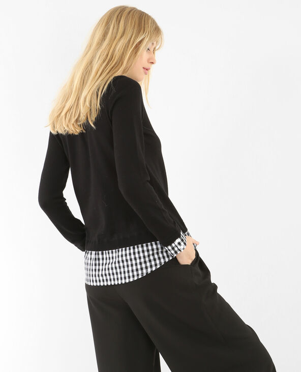 Pull effet superposition noir - Pimkie