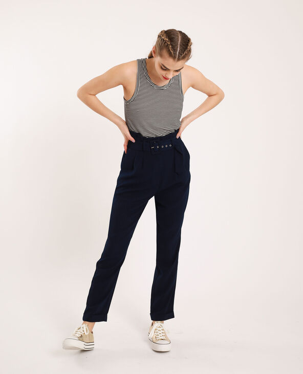 Pantalon fluide bleu marine - Pimkie