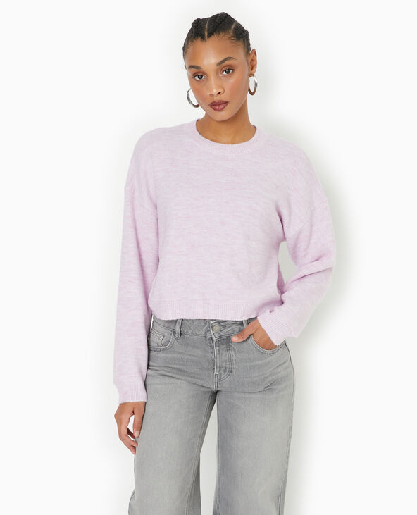 Pull court avec encolure ronde rose - Pimkie